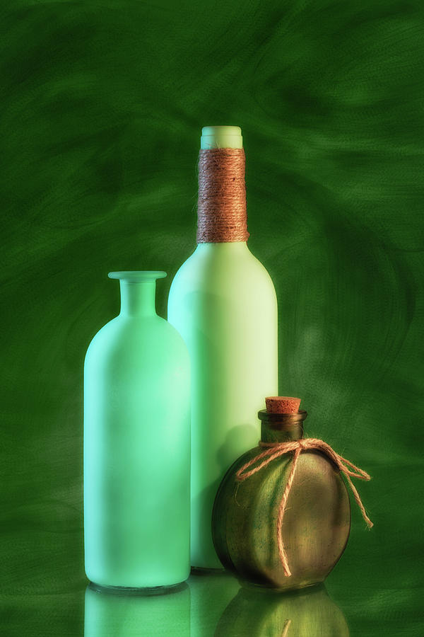 Green Glass Bottles Photograph by Tom Mc Nemar