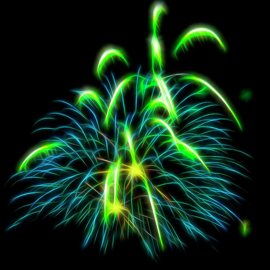 Green Glowing Fireworks by Yulia Kazansky Green Glowing Fireworks by Yulia Kazansky