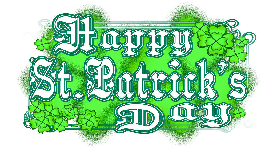 Green Happy St Patricks Day March 17th Digital Art by Delynn Addams