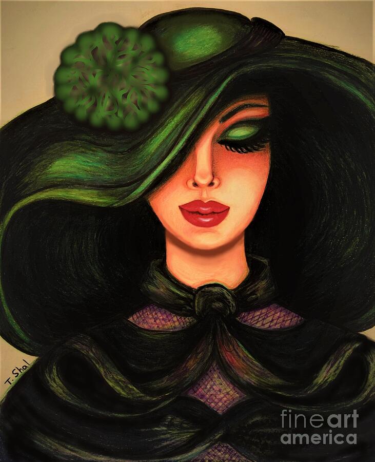 Green Hat 2 Drawing by Tara Shalton