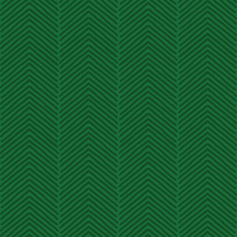 Green Herringbone Pattern by Jen Montgomery Painting by Jen Montgomery