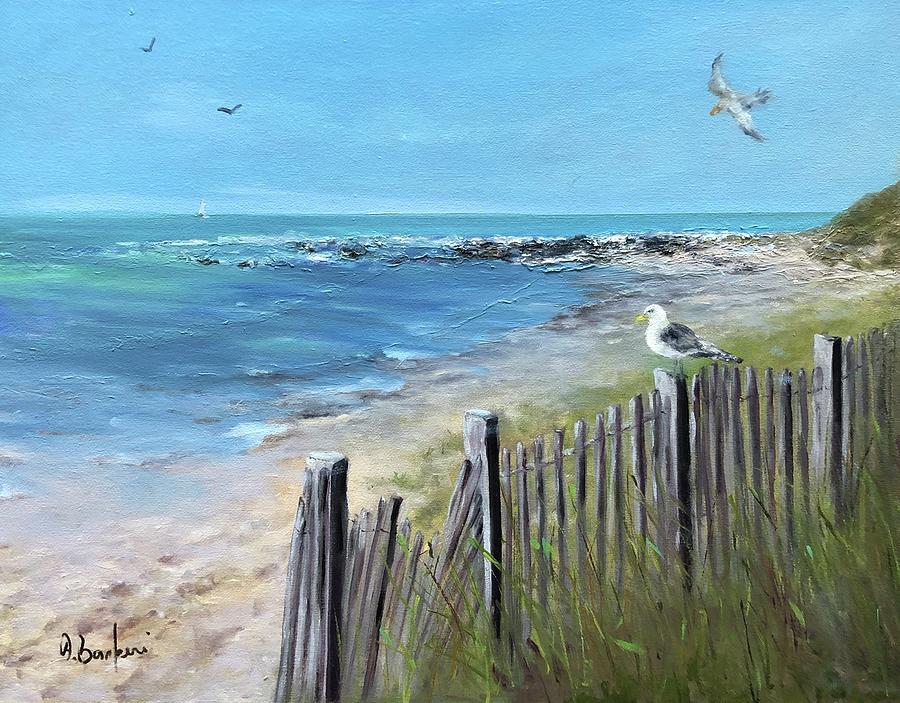Green Hill Beach Rhode Island Painting by Anne Barberi