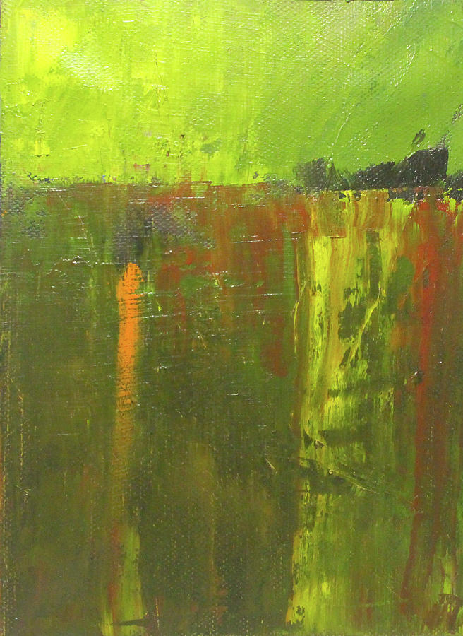 Green Horizon Painting by Nancy Merkle