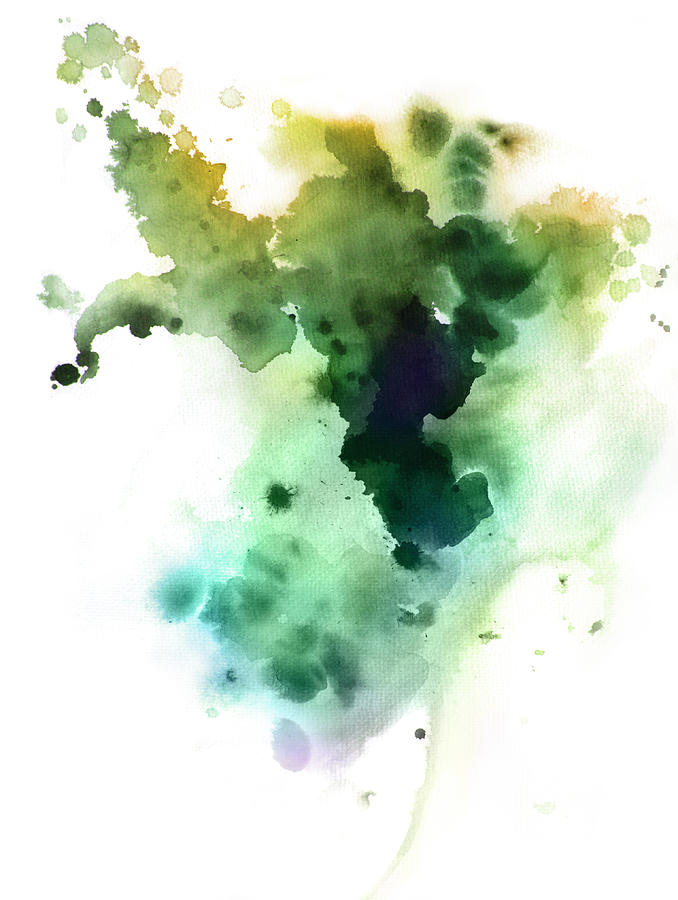 Green ink splashes Drawing by Bphillips