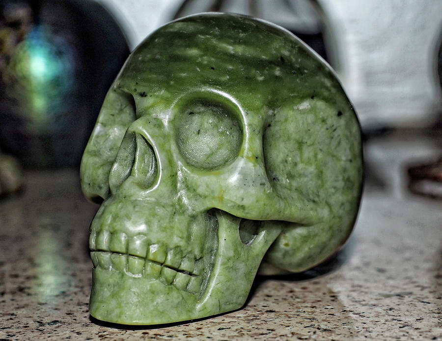 Green Jade Crystal Skull Photograph