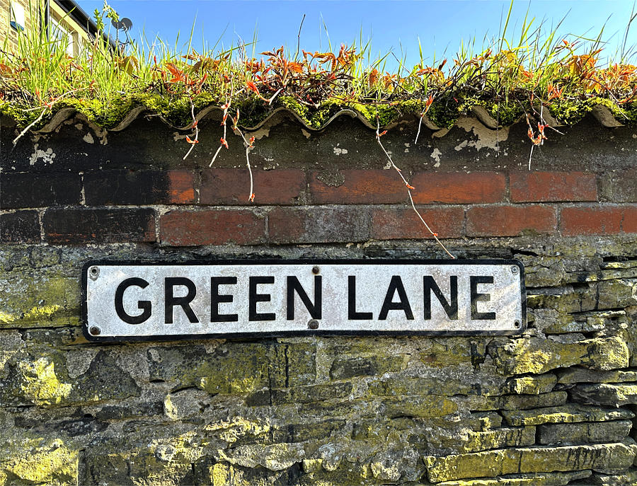 Green Lane Road Sign in Shelf, UK Photograph by Derek Oldfield - Fine ...