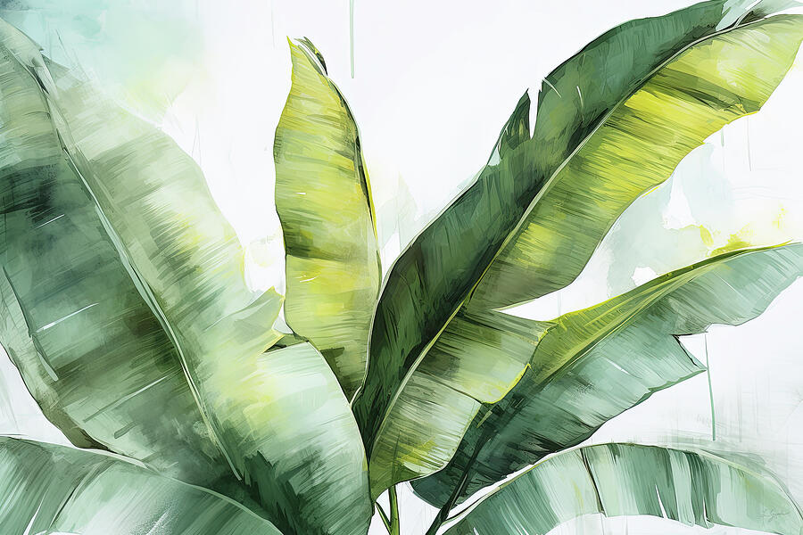 Green Leaf Art Painting by Lourry Legarde Green Leaf Art Painting by Lourry Legarde