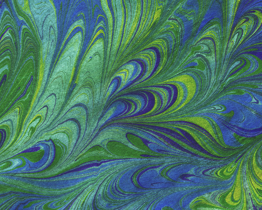 Green Leaves And Flowers Organic Pattern Decor III Painting by Irina Sztukowski