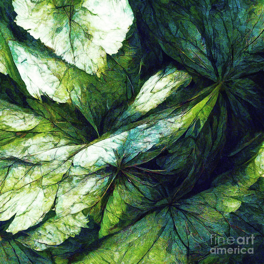 Green Leaves Painting by Tina LeCour