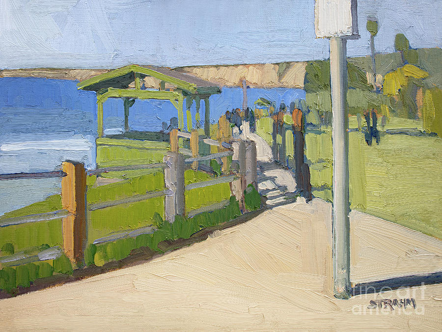 Impressionism Painting - Green Lookout Belvedere in Scripps Park - La Jolla, San Diego, California by Paul Strahm
