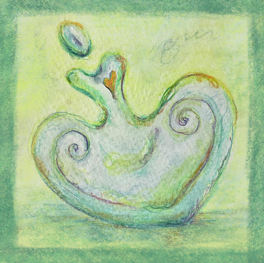 Green Loving Vessel Drawing by Suzan Sommers