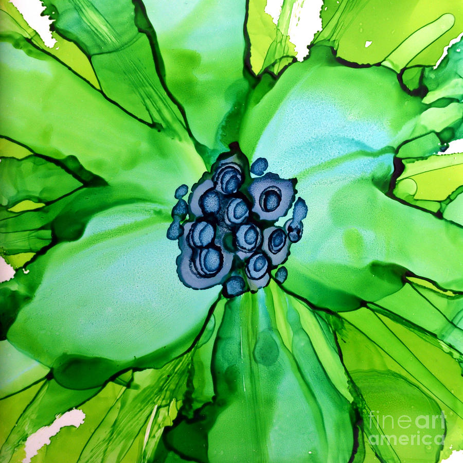 Green Macro Painting by Beth Kluth