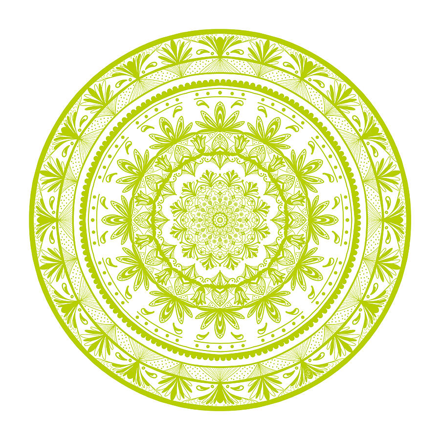 Green Mandala Digital Art by Angie Tirado