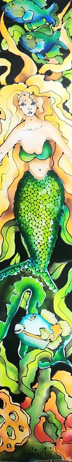 Green Mermaid Painting by Karla Kay Benjamin