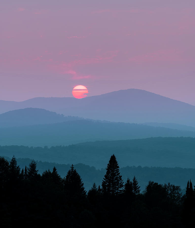 Green Mountain Hazy Sunset 2 Photograph by Alan L Graham