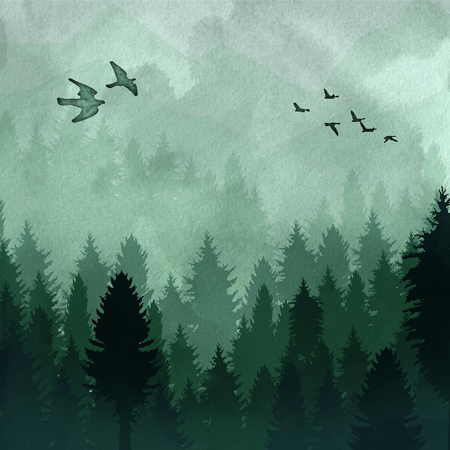 Green Mountain Pines Digital Art by Doreen Erhardt