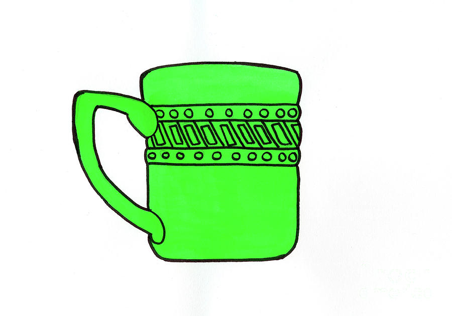 Green Mug Painting by Norma Appleton