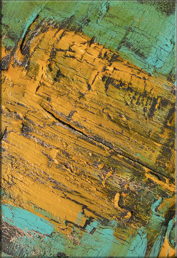 Green Mustard Turquoise Painting by Cathleen Klibanoff