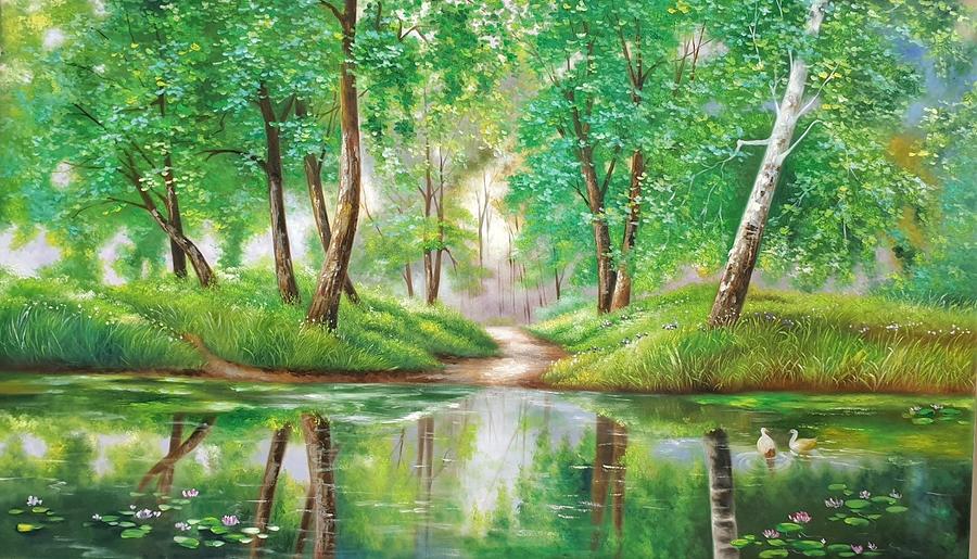 Green nature Painting by Copy Painting - Fine Art America