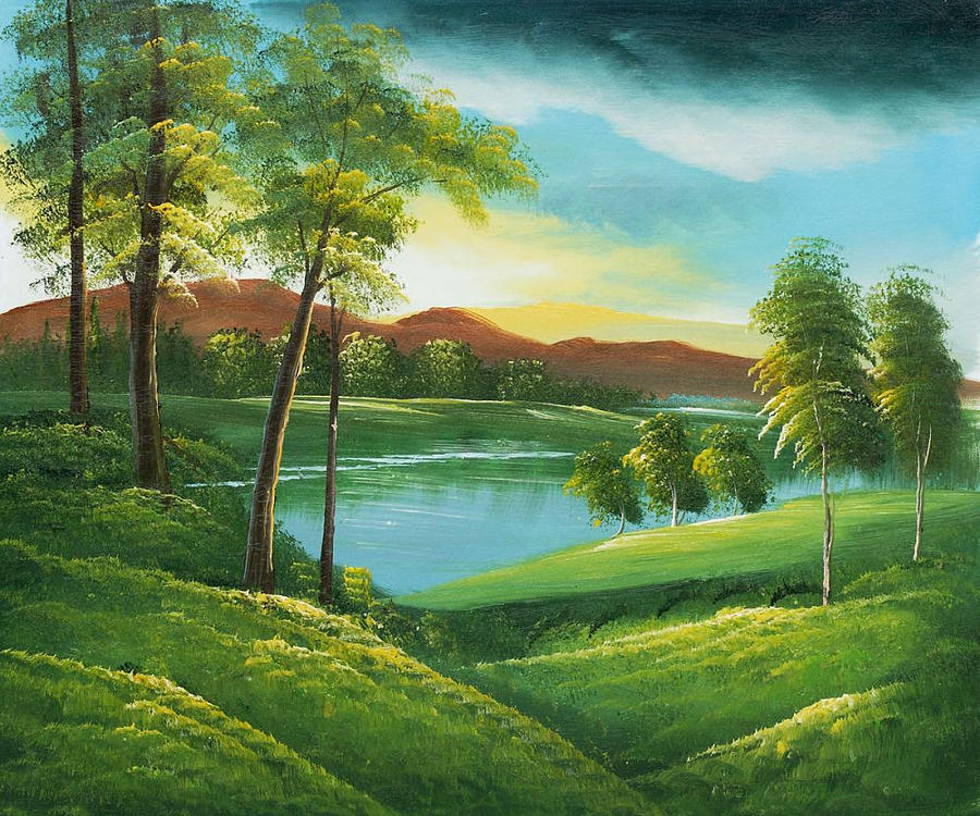 Green Nature Painting by Lauren Dane - Fine Art America