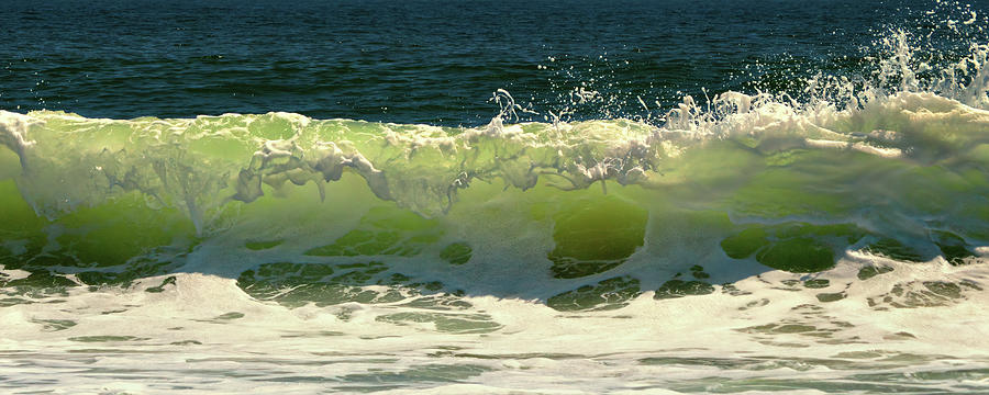 Green Ocean Wave Panorama Photograph by Bill Swartwout