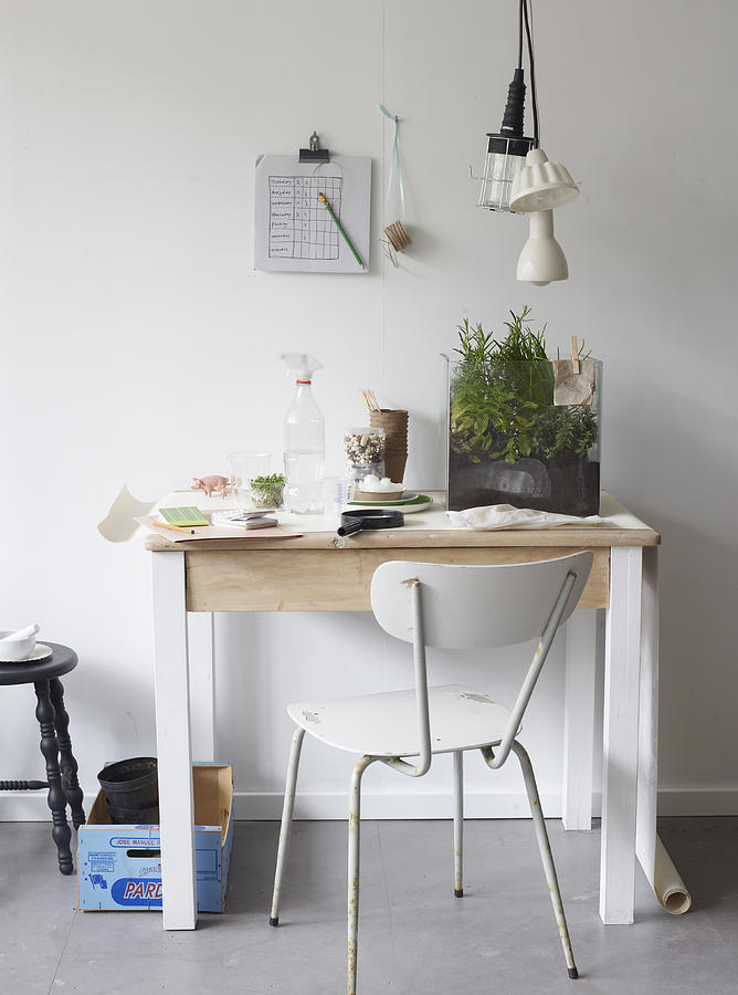 Green office, table Photograph by Tjitske van Leeuwen Photography