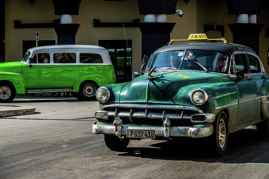 Green old Taxi, Havana. Cuba Photograph by Lie Yim