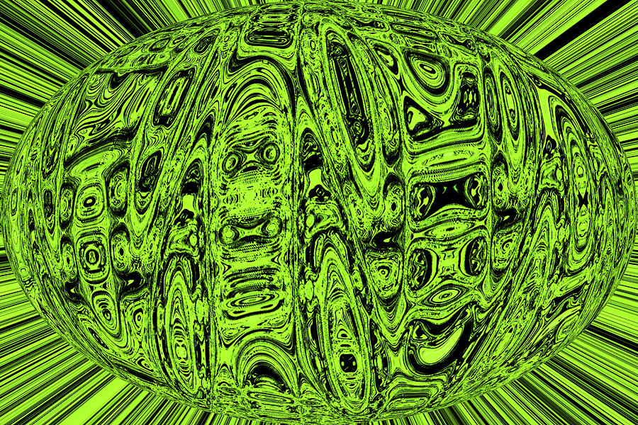 Green Ovoid Abstract  Digital Art by Tom Janca
