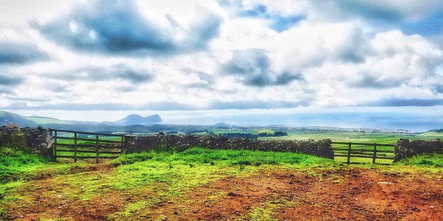Green Pastures Over Wooden Fences in Azores Photograph by Marco Sales