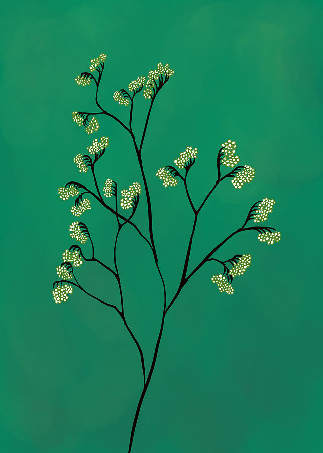 Green Plant Minimalist Botanical Art Digital Art by Boriana Giormova