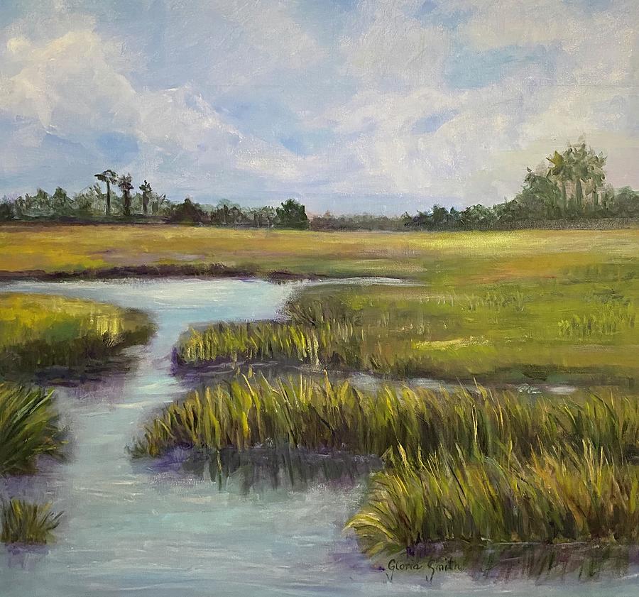 Green Pond Painting by Gloria Smith