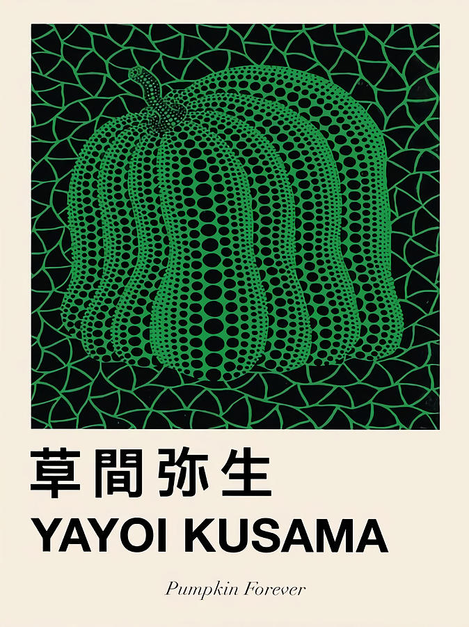 Green Pumpkin Yayoi Kusama Poster Painting by Tony Dean | Fine Art America