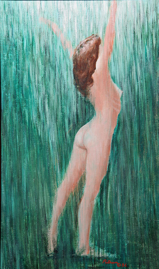 Green Rain Painting by Michael Putnam