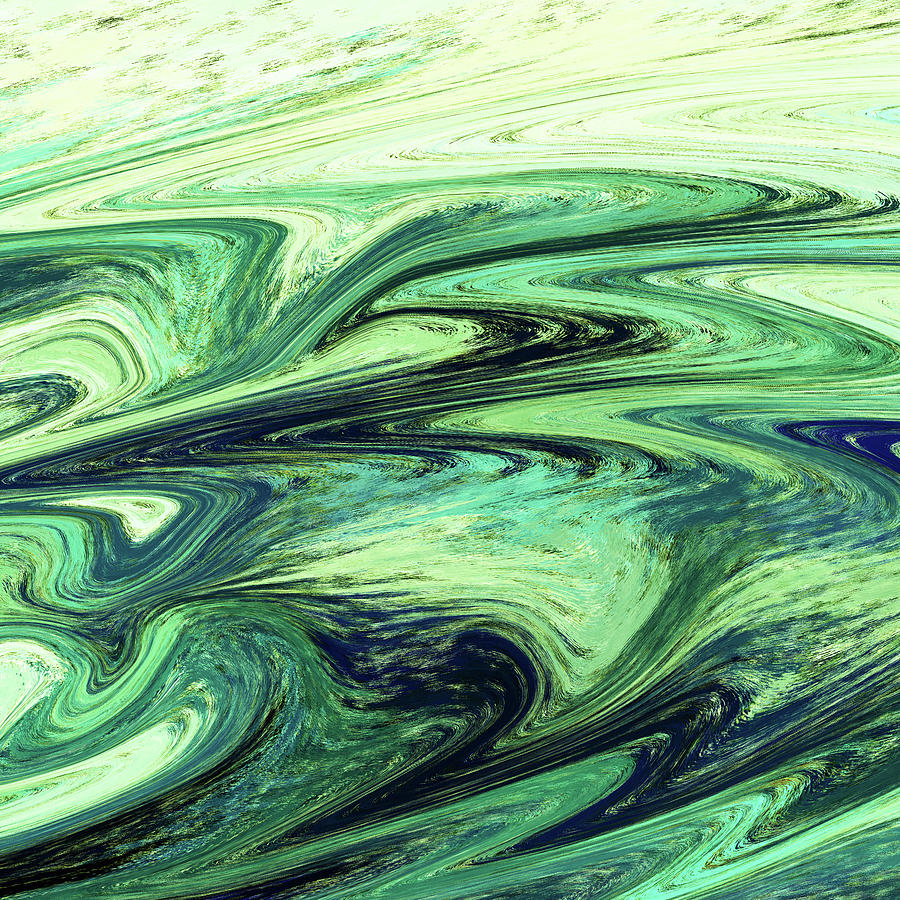 Green Reflections Abstract Art Painting