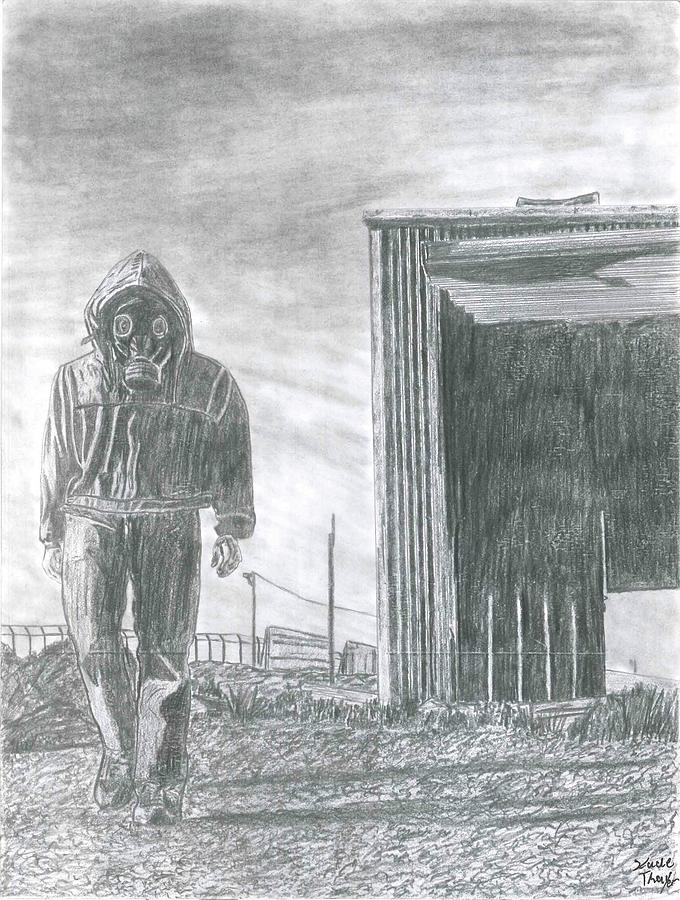 Apocalypse Drawing - Green river Nuke shelter by Kade Thayer