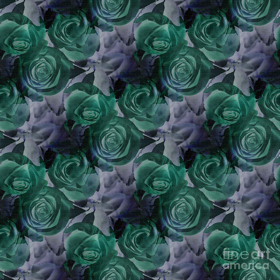 Green Roses Repeat Pattern Photograph by Diane Macdonald