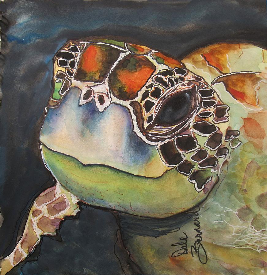 Green Sea Turtle Painting by Dale Bernard