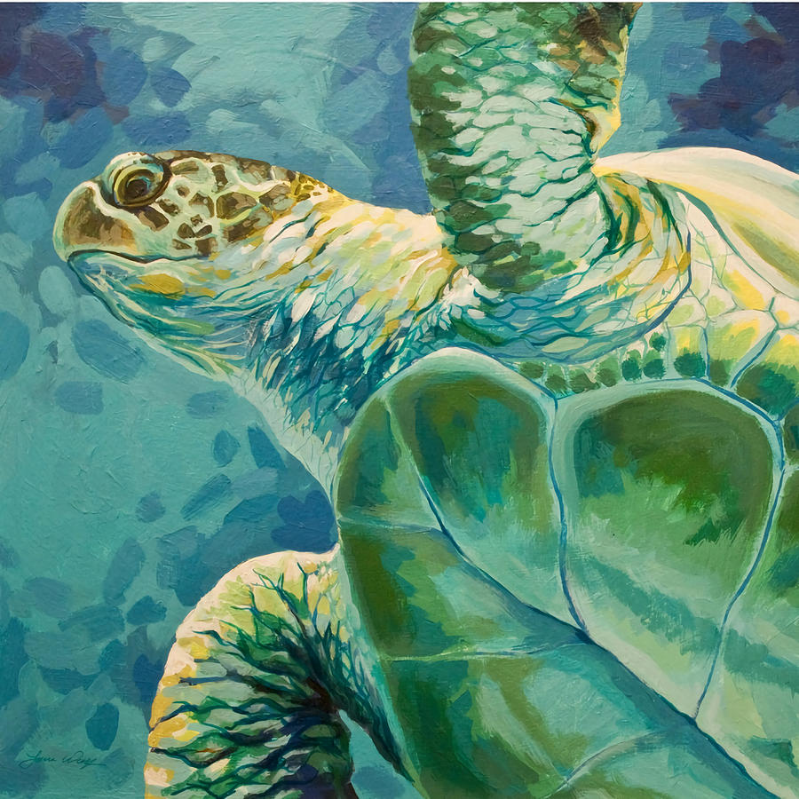 Green Sea Turtle Painting by Rogers Yasmine | Fine Art America