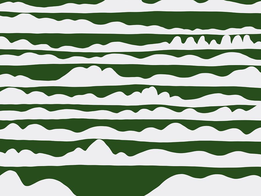 Abstract Painting - Green sea wave pattern by Little Dean