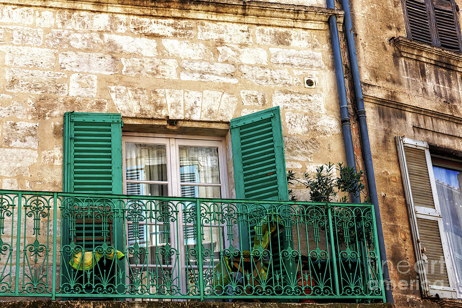 Green Shutters in Avignon Photograph by John Rizzuto