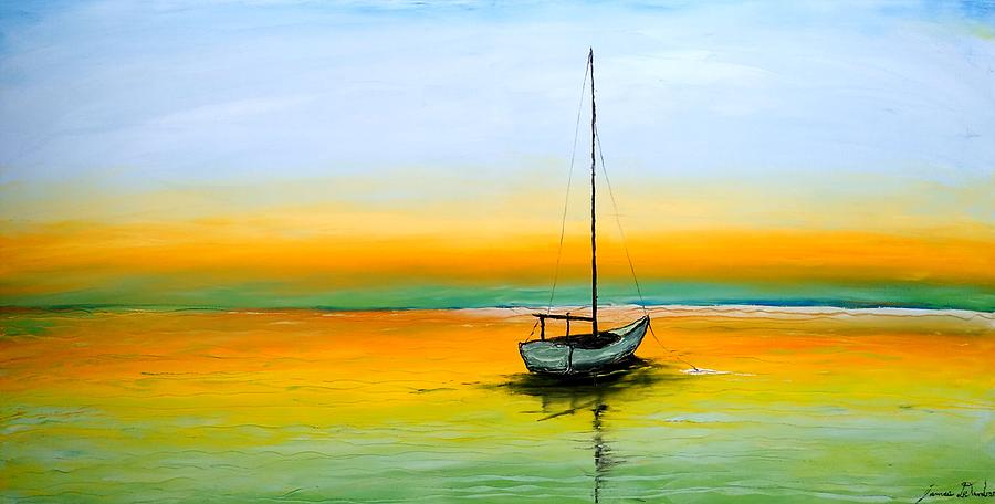 Green Sky Sails #2 Painting by James Dunbar