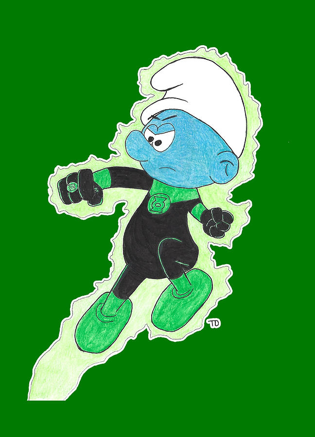 Green Smurf Drawing by Travis DeVore - Fine Art America