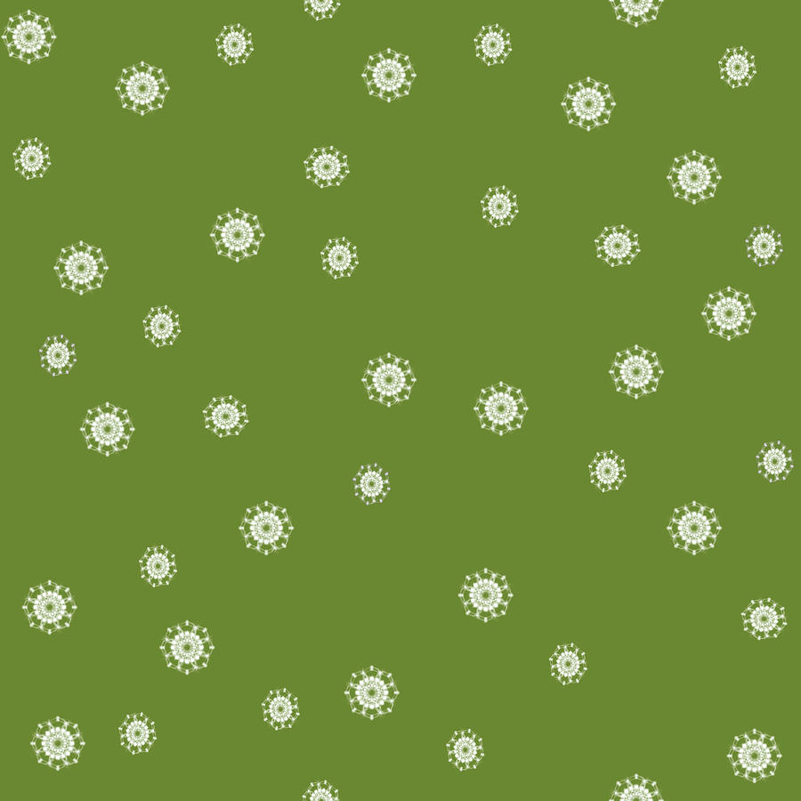 Green Snowflakes Digital Art