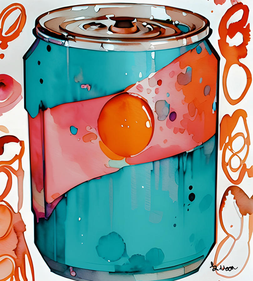 Green Soda Can Painting by Effie Moon - Fine Art America