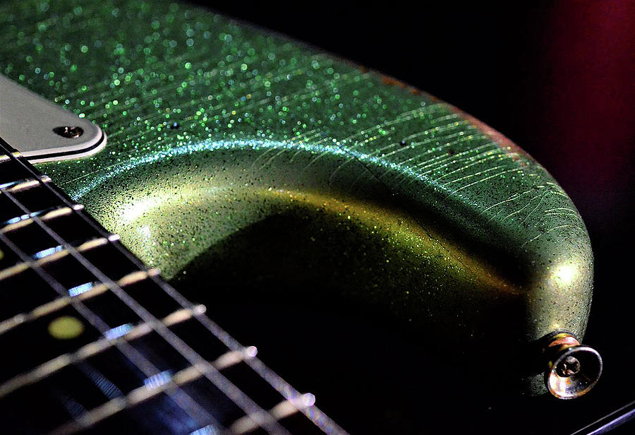 Green Sparkle Vintage Stratocaster Guitar Photograph by Guitarwacky Fine Art