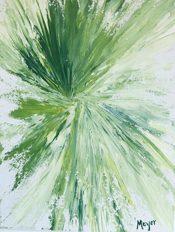 Green Spray Painting by Deb Mayer