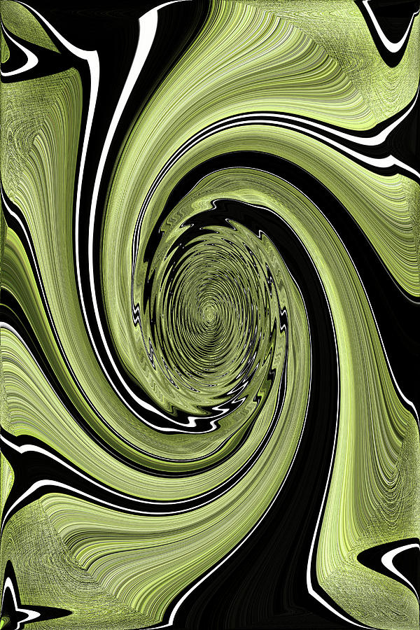 Green Swirl Abstract Digital Art by Tom Janca