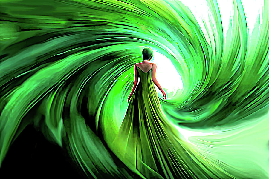 Green Swirl Dress Digital Art by Lisa Yount Green Swirl Dress Digital Art by Lisa Yount