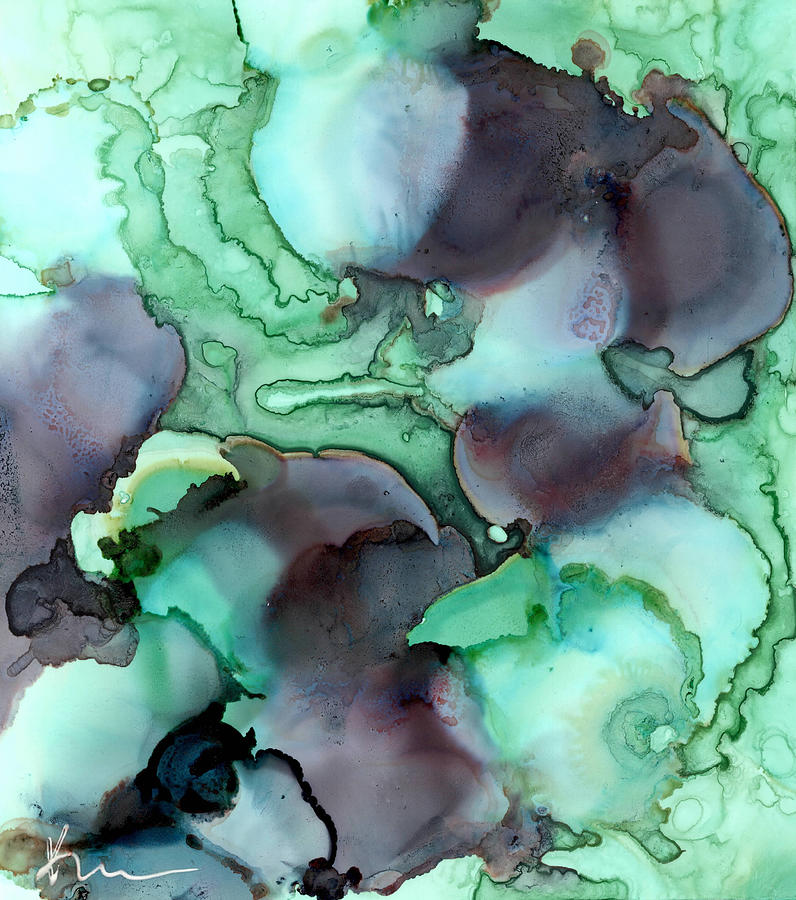 Green Swirl  Painting by Katrina Nixon