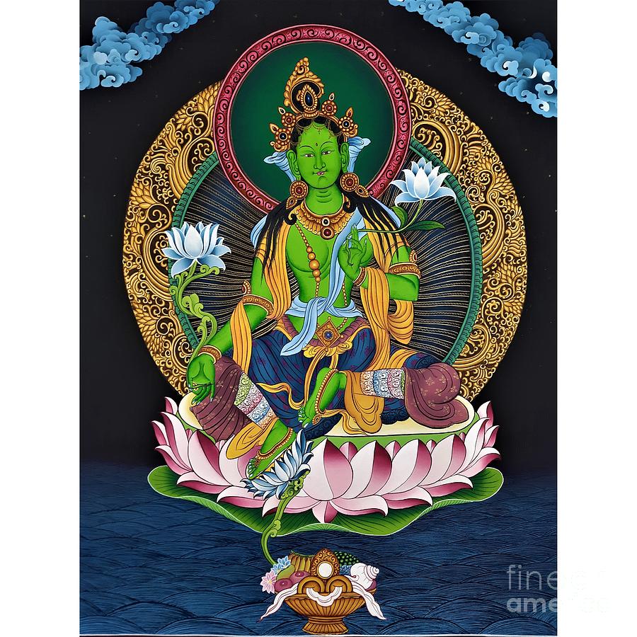 Green tara Painting by Ganesh - Fine Art America